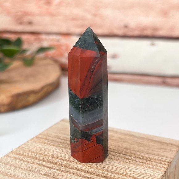 Rare African Bloodstone Tower | African Bloodstone Point | Gemstone Gem Tower - Picture 1 of 9